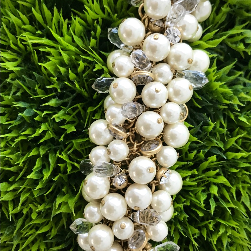 J Crew pearl crystal cluster bracelet.